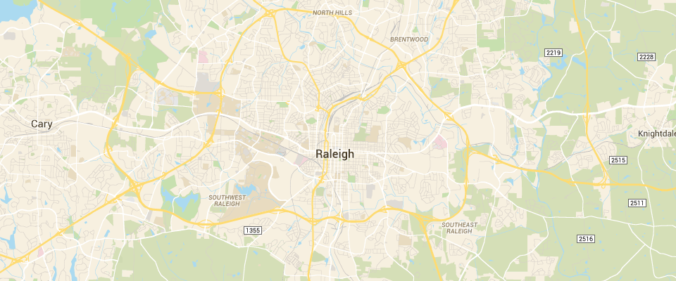 Raleigh Dumpster Rental Service Area Map